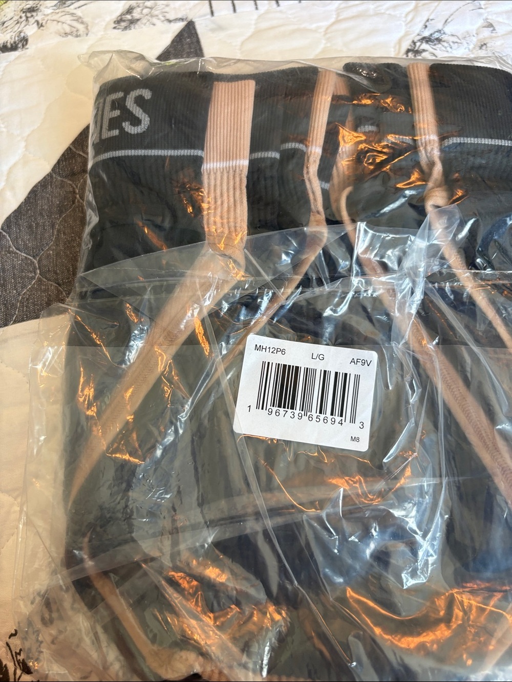 Black Knit Hanes Panties with ribbing.